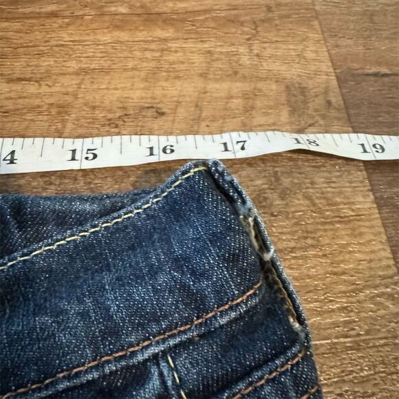 VTG Lucky Brand Y2K Dungarees Bootcut Jeans 10/30 Measures 33x29 Distressed READ - Picture 12 of 12